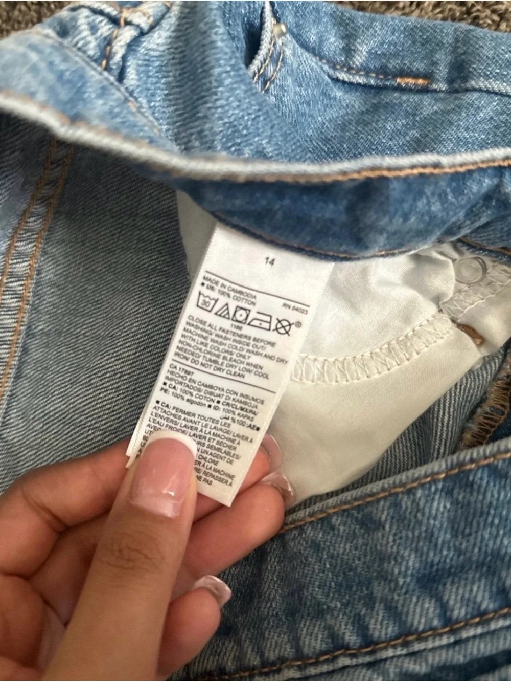 Old Navy girls straight jeans high rise size 14 0067
